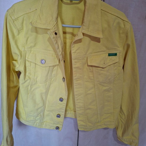 Benetton denim jacket like new, yellow, sizes S and M unisex