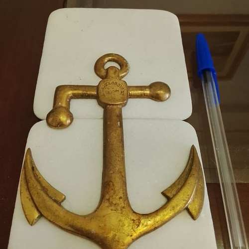 Vintage brass decorative anchor Vlassopoulos - ELOM used