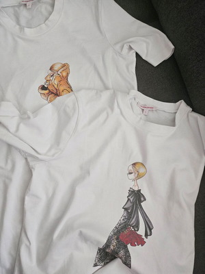 T-shirt Borbonese νέες, λευκές, μεγέθη S και L