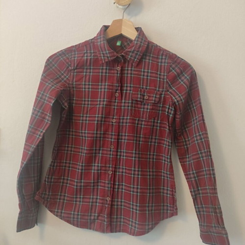 Benetton Checked Shirt For Girls Like New, Multicolor