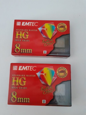 Emtec HG 8mm Video Camera Cassettes new, sealed set of 2