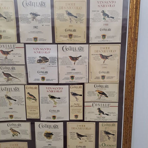 Italian Wines Poster like new with wooden frame