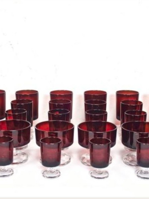 Stemmed glasses set 30 pieces Cavalier Ruby Red, new