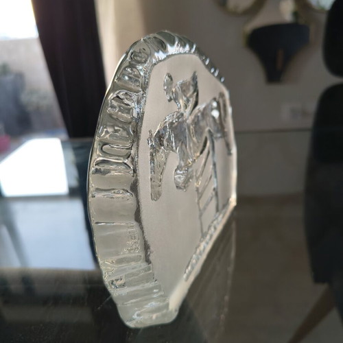 Vintage crystal equestrian sculpture '80s