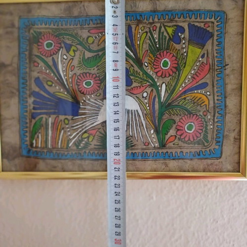 Mexican Folk Art Painting on Amate with Frame new