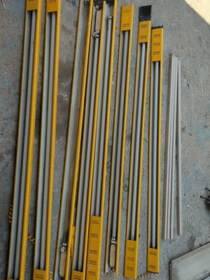 Ceiling lights for fluorescent lamps, with transformers and starters, set