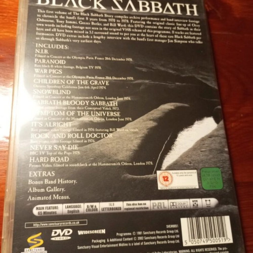 The Black Sabbath Story Volume 1 DVD like new