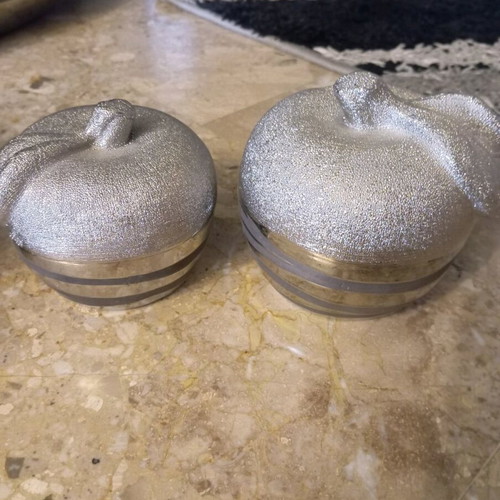 Set of vases with decorative items used