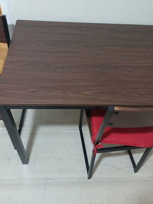 Kitchen dining set with 2 chairs, dark brown