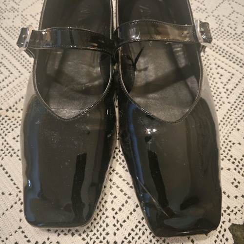 ZARA flat ballerina shoes like new, size 40, black, square toe