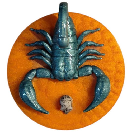 Scorpio sculpture made of resin glass new