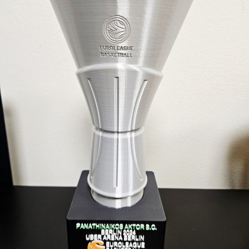 Euroleague Trophy Panathinaikos Berlin 2024 Silk Silver New