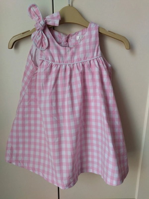 Krytik sleeveless dress like new, pink gingham for girl 24-36 months