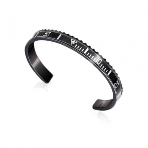 Oyster unisex bracelet black stainless steel