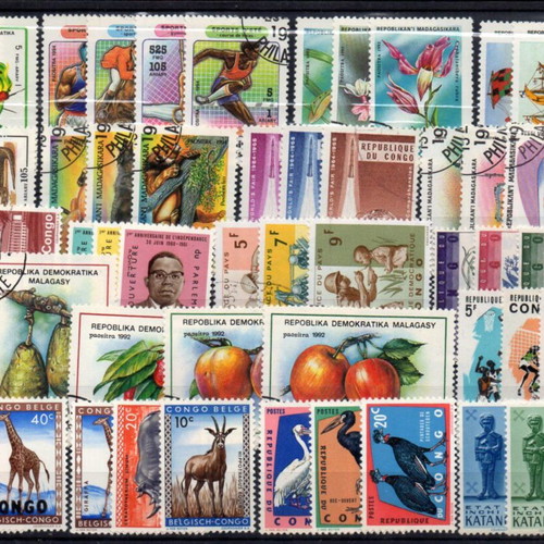 S040 Africa Stamp Collection Micro Series from Congo-Katanga-Madagascary Like New