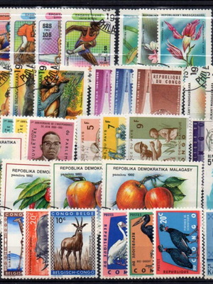 S040 Africa Stamp Collection Micro Series from Congo-Katanga-Madagascary Like New