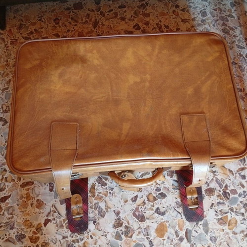 Vintage suitcase used, brown, 1960s