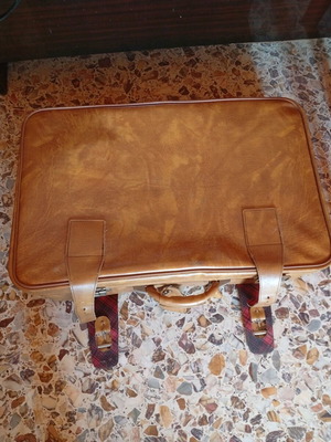 Vintage suitcase used, brown, 1960s