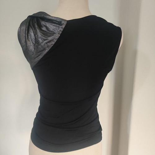 Armani vintage black silver viscose blouse S like new