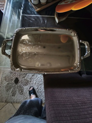 Vintage stainless steel large tray unused