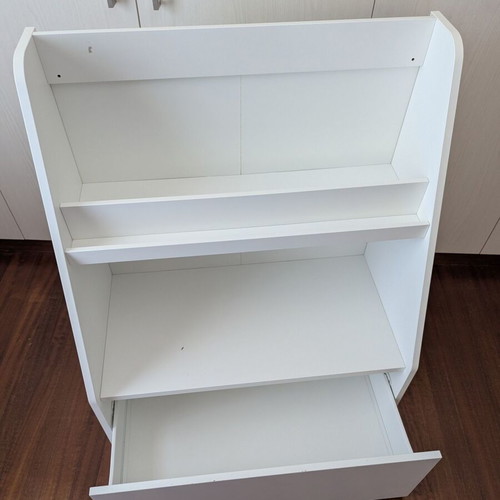 IKEA Bergig white book storage with drawer