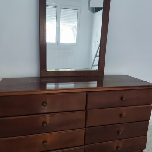 Dresser with mirror bedroom used, solid wood