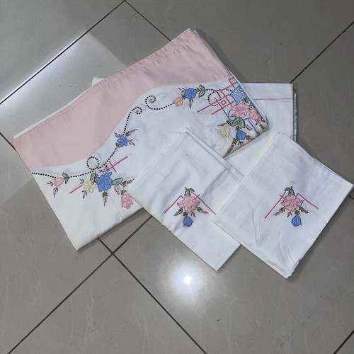 Vintage bed sheet set for double bed, new cotton
