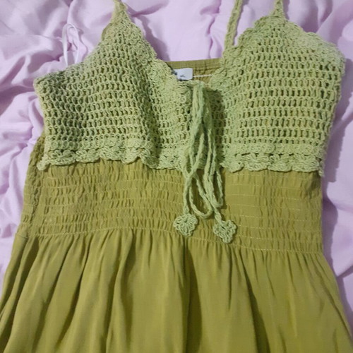 Mini summer dress new with knitted bust green size M