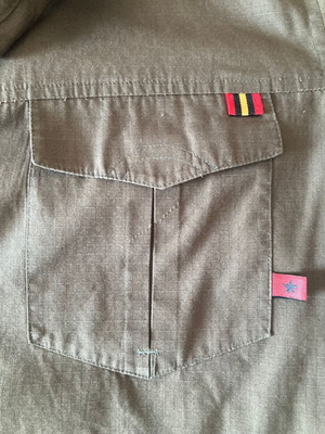 Vintage army style shirt used, size S, khaki