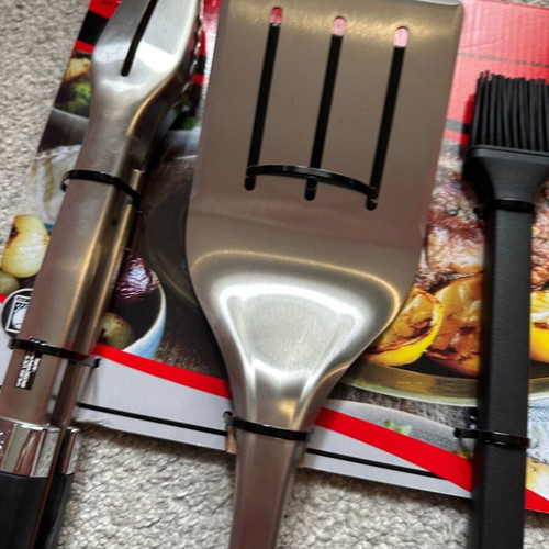 Weber BBQ cooking set new with 3 stainless steel tools