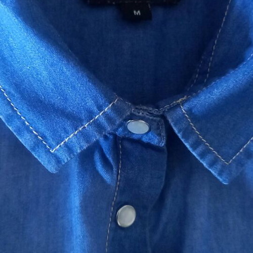 Blue shirt like new with white buttons size M