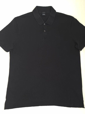 Hugo Boss men's polo shirt used, 100% pima cotton, size XXL, black