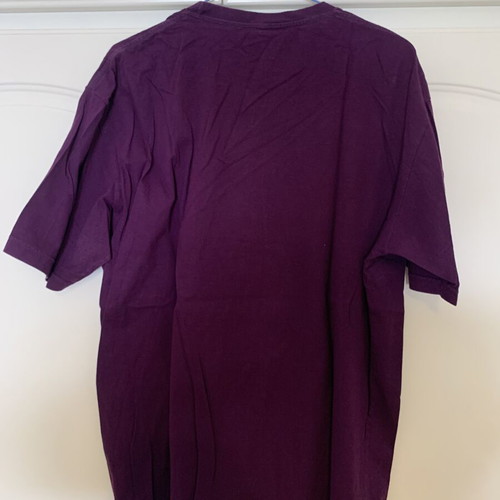 Cotton T-shirt XL used, purple with cosmos astronaut print