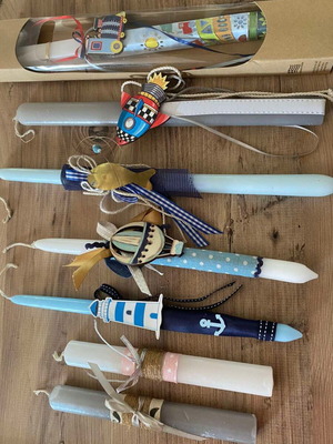 Χειροποίητες λαμπάδες πακέτο 7 τεμαχίων νέες