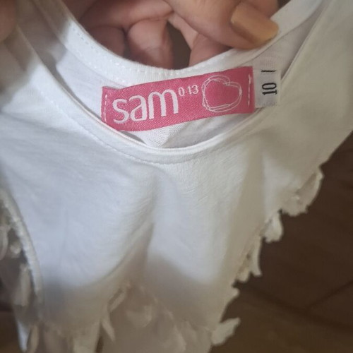 Sam sleeveless blouse for girls like new, white, cotton