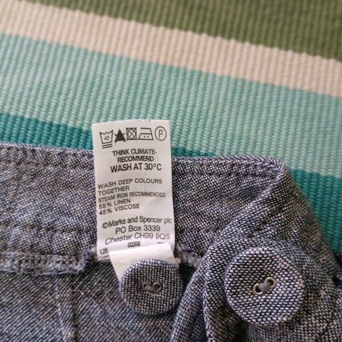 Καλοκαιρινό λινό παντελόνι κάπρι, Νο Μ, Marks & Spencer