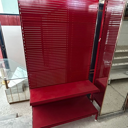 Perforated shelves like new, red, white and gray in various sizes
