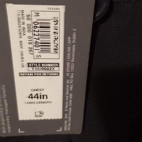 Marks & Spencer suit jacket brand new dark blue XL