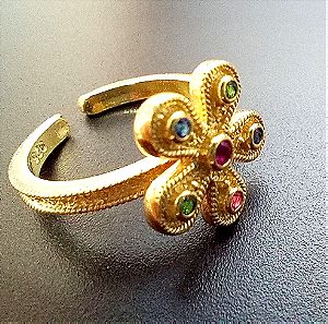 Βυζαντινό ασημένιο δαχτυλίδι ρυθμιζόμενο!