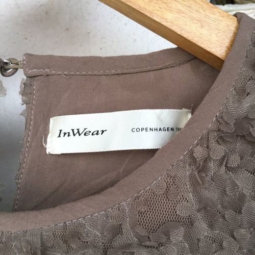 InWear flower blouse size S like new, beige and brown