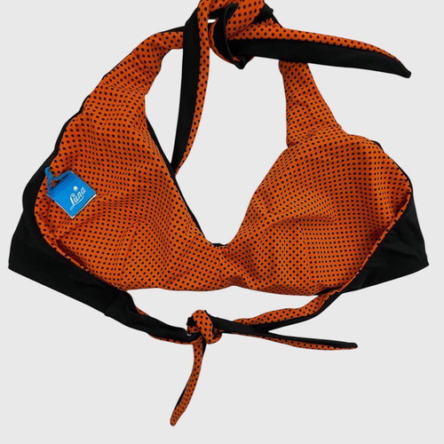 Luna black double-sided tie triangle bikini top new, size S