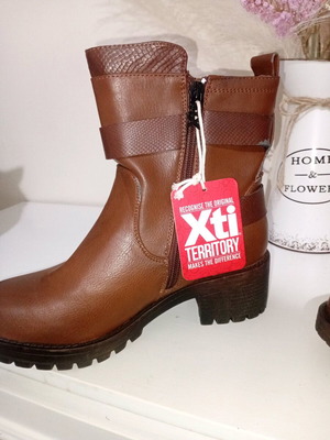 Xti ankle boots brown leather new size 36
