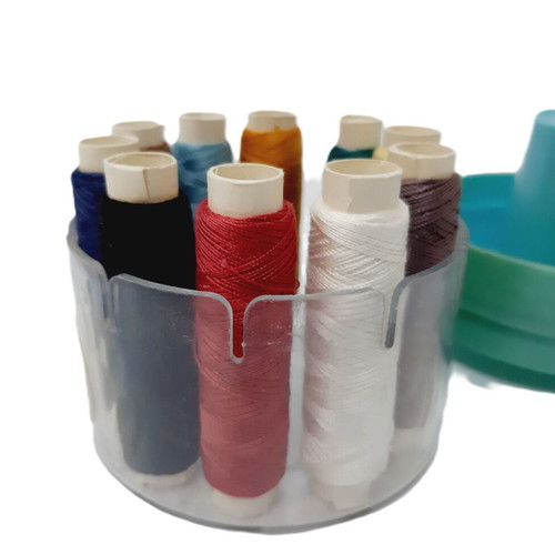 Thread set like new, 10 colors in compact box 7×6 cm