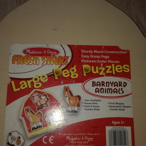 Wooden puzzles used, set of 3, Melissa & Doug