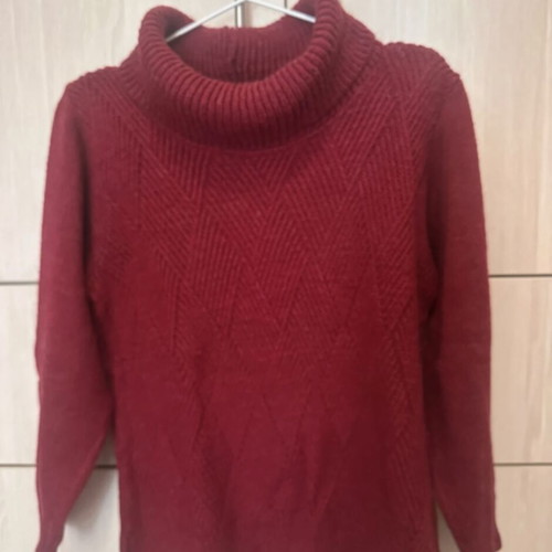 Turtleneck sweater used, red, size M