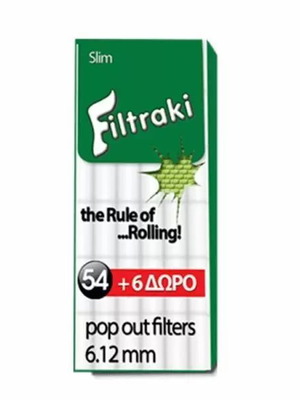 Φίλτρα Filtraki Slim 6,12mm 54+6 τεμάχια δώρο νέα