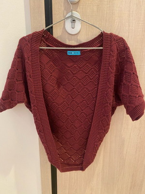 BSB knitted short-sleeve bolero like new, purple, one size