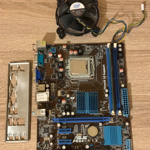 ASUS P5G41-M LX motherboard set with Intel Core 2 Duo E4600 and 2GB DDR2 RAM used