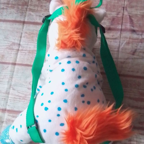 Children's velvet pony Pippi backpack used