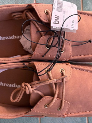 Threadbare men's boat shoes new, size 43, beige/brown